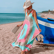 Load image into Gallery viewer, Ladies Print Loose Beach Sleeveless Dress

