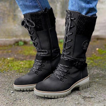 Load image into Gallery viewer, Mid-high women&#39;s boots autumn and winter new style slope with thick with wool stitching Martin boots
