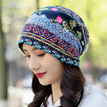 Load image into Gallery viewer, Pullover hat ethnic style bag head hat pile hat dual-purpose bib
