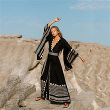 Load image into Gallery viewer, Polyester Print Beach Cover Up Sexy Cardigan Loose Plus Size Sun Shirt Bikini Cover Up
