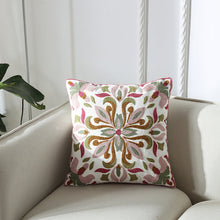 Load image into Gallery viewer, Towel embroidered cushion cover pillow cover 45x45 cotton canvas backrest sofa fresh Nordic fashion
