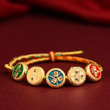 Load image into Gallery viewer, Tibetan Weaving Five-way God of Wealth Bracelet, Pure Hand-woven Cotton Thread Bracelet
