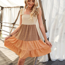 Load image into Gallery viewer, Paneled Tricolor Ruffle Dress
