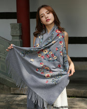 Load image into Gallery viewer, Thickened imitation cashmere embroidered scarf shawl dual-purpose autumn and winter warmth, large size high-end retro national style
