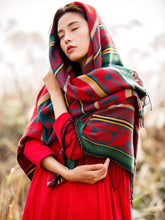 Load image into Gallery viewer, Ethnic wind scarf female Tibetan Spring and Autumn towel outside the cloak air conditioning shawl
