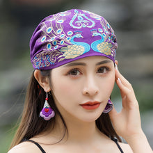 Load image into Gallery viewer, New Ethnic Style Retro Embroidery Flower Cap Cotton Hemp Thin Versatile Hat
