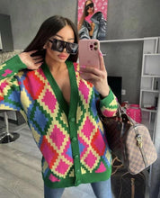 Load image into Gallery viewer, Autumn and winter new women&#39;s knitted cardigan loose sweater coat sweater cardigan
