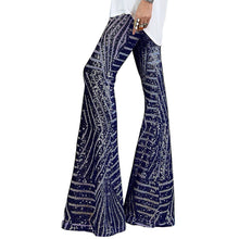 Load image into Gallery viewer, Sequin slacks women&#39;s new high waist loose straight leg trousers for autumn
