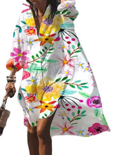 Load image into Gallery viewer, Fashion casual loose Lapel medium length shirt dress

