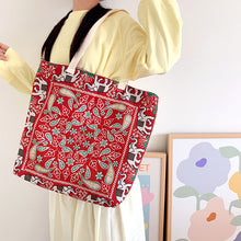 Load image into Gallery viewer, Vintage ethnic style red elephant embroidery bag, literary travel bag, shoulder bag, hand-held cross-body shopping bag
