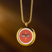 Load image into Gallery viewer, Tangka Gawu Box Zalam Tangka Prajna Eye Wealth God Eye can be opened to hold things Zalam Pendant
