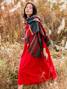 Ethnic wind scarf female Tibetan Spring and Autumn towel outside the cloak air conditioning shawl