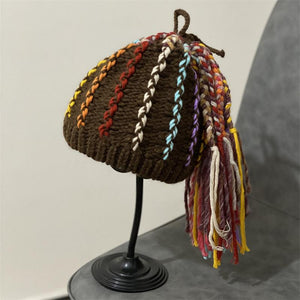 Fashion woolen hat female reggae dirty braids warm hip-hop knitted hat wig hat personality funny