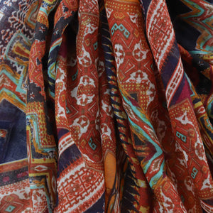 Spring and summer national totem printing long scarf encryption Bali yarn scarf ladies travel sunscreen towel
