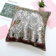 Load image into Gallery viewer, Elephant double-sided cushion cover ethnic style embroidered backrest sofa cushion pillowcase

