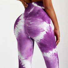 Load image into Gallery viewer, Seamless Yoga Pants High Waist Hip Lift Bottom Thread Tie Dye Sports Fitness Pants Women
