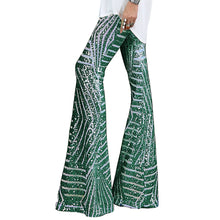 Load image into Gallery viewer, Sequin slacks women&#39;s new high waist loose straight leg trousers for autumn
