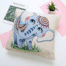 Load image into Gallery viewer, Elephant double-sided cushion cover ethnic style embroidered backrest sofa cushion pillowcase
