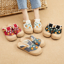 Load image into Gallery viewer, New Ethnic Style Embroidered Shoes Flat Low-cut Ladies Cloth Shoes Embroidered Elegant Shoes
