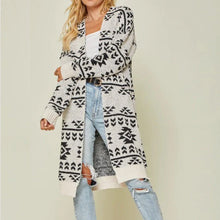 Load image into Gallery viewer, Sweater cardigan jacket chunky women design feel small jacquard knit
