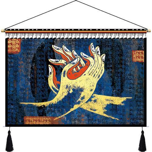 Customized Tibetan fabric tapestry Tibet hanging cloth homestay decoration hotel restaurant living room bedroom bedside cloth painting tapestry