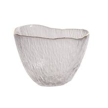 Load image into Gallery viewer, Japanese First Snow Master Cup, Large Whiskey Cup Wine Glass, Gold Rimmed Glass Hammer Pattern Cup
