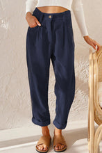 Load image into Gallery viewer, New women&#39;s high waist casual pants solid color loose straight corduroy pants
