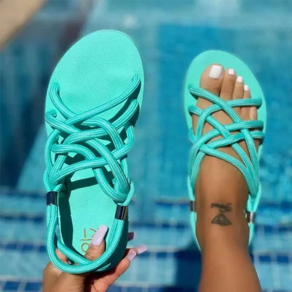 women's solid color beach sandals