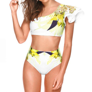 Floral Bikini New Split Swimsuit Women's Large Print Sexy Split Swimsuit