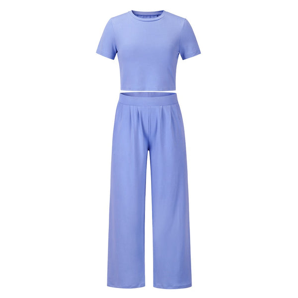 Fashion suit short-sleeved T-shirt+trousers two-piece