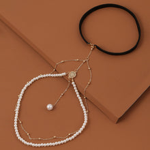 Load image into Gallery viewer, Exaggerated simple multi-layer pearl chain leg chain female creative personality long body chain jewelry
