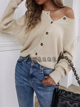 Load image into Gallery viewer, Two-sided knit sweater temperament commuting loose solid color sweater women&#39;s jacket cardigan
