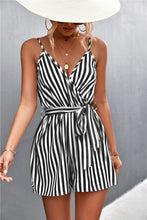 Load image into Gallery viewer, Sexy V-neck striped slipper jumpsuit woman
