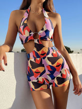 Load image into Gallery viewer, Sexy big steel ring ladies one-piece swimsuit
