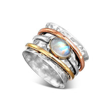 Load image into Gallery viewer, Vintage turquoise plated tricolor rings for men and women
