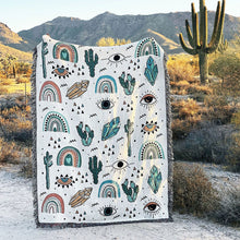 Load image into Gallery viewer, Sofa blanket, beach blanket, cotton polyester cotton print, textured blanket
