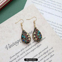 Load image into Gallery viewer, Original niche Nepal exotic Tibetan ethnic earrings retro temperament simple earrings show face thin earrings.
