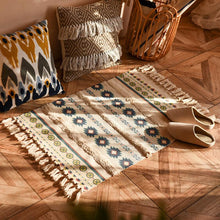 Load image into Gallery viewer, Nordic style cotton tassel woven floor mats Bedroom bedside mats Simple modern carpets
