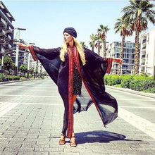 Load image into Gallery viewer, Chiffon Edge Embroidered Loose Beach Blouse Swimsuit Holiday Sun Protection Cardigan
