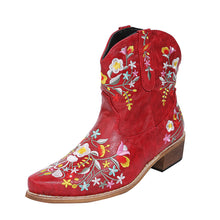 Load image into Gallery viewer, Plus Size Embroidered Pointed Toe Women&#39;s Martin Boots
