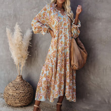 Load image into Gallery viewer, Spring and summer new ladies dress bohemian long skirt small floral beach dress
