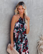 Load image into Gallery viewer, Bohemian print halterneck high slit maxi dress
