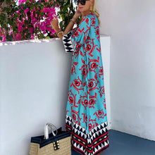 Load image into Gallery viewer, Bohemian summer vacation print maxi dress
