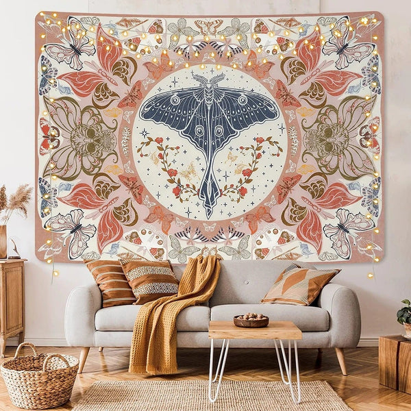 Bohemian retro butterfly tapestry insect flower tapestry beautiful hanging cloth skeleton tapestry stumbling butterfly tapestry