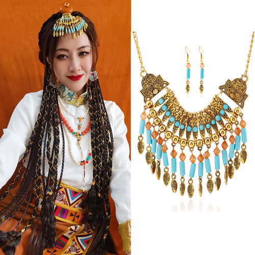 Ethnic Style Tibetan Short Clavicle Necklace, Neck Chain, Collar