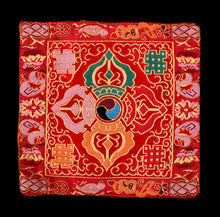 Load image into Gallery viewer, Tibetan Style Cloth Mat Embroidered with Eight Auspicious Crosses, Diamond Pestle, Bell Pestle, Tablecloth
