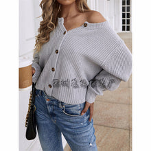 Load image into Gallery viewer, Two-sided knit sweater temperament commuting loose solid color sweater women&#39;s jacket cardigan
