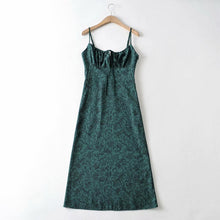 Load image into Gallery viewer, Vintage Floral Slim Fit Lace-Up Dress

