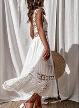 Load image into Gallery viewer, Fashion Lace Sleeveless Stitching Large Swing Long Dress
