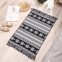 Load image into Gallery viewer, Nordic style cotton tassel woven floor mats Bedroom bedside mats Simple modern carpets
